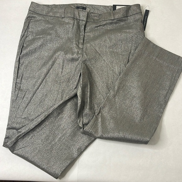 NWT Worthington Slim Fit Size 14 Women’s Silver Pants Ankle Length - Picture 1 of 10
